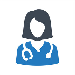 Female doctor icon, vector and glyph