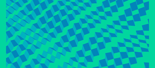 Modern background with cubes. Minimalistic geometric design. Voxel art. 3D vector illustration.