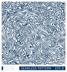 Seamless texture. Abstract liquid. Wavy lines flowing substance.  Vector pattern template