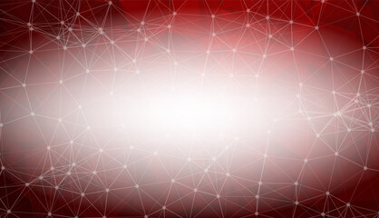 Abstract Dark Red Polygonal Space Background with Connecting Dots and Lines.  Connection structure and science background. Futuristic HUD design.
