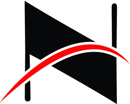 n letter vector design illustration