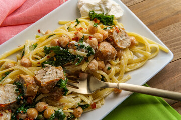 Linguine Chickpeas Ricotta Cheese