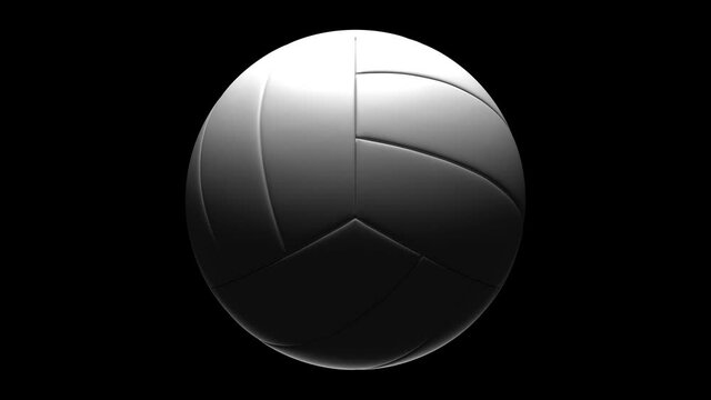 Volleyball ball isolated on black background.
Loop able 3d animation for background.
