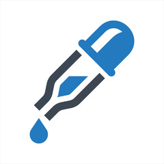Chemical dropper icon, vector and glyph