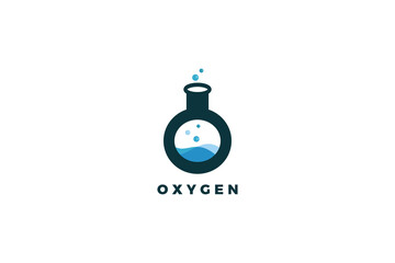 Letter O oxygen sync chemical lab logo