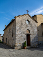 Camaiore, Lucca, Italy: the little San Michele Arcangelo church in Armando Diaz square