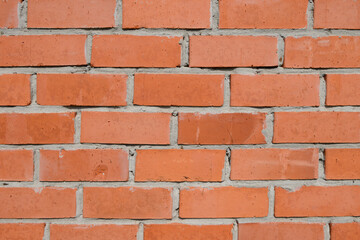 Fototapeta premium Red brick and Cement mortar brick wall surface