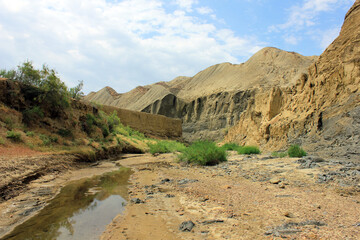 Beautiful canyon in the city of Sangachaly. Azerbaijan.