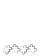 Stylized frames on the theme - puzzles. Illustration on a white vertical background format A4.