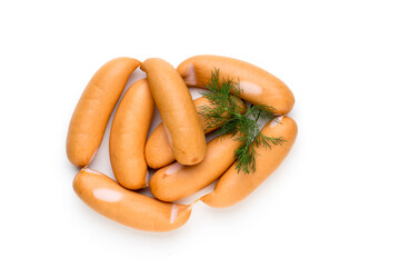 Pork sausage isolated on white background.