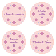 Set of cute hand made badges. Templates of labels, tags for hand made product