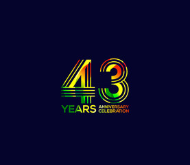 Mixed colors, Festivals 43 Year Anniversary, Party Events, Company Based, Banners, Posters, Card Material, for
