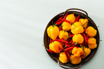 Red hot chili peppers pattern texture background.