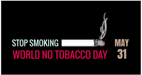 Poster o banner del dia mundial sin tabaco. Stop fumar. Vector