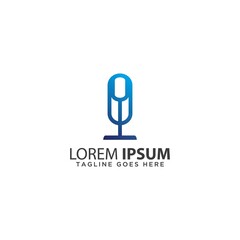 Microphone icon logo vector template. Podcast logo design. EPS10.