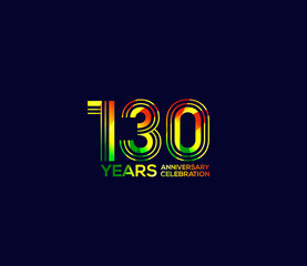 Mixed colors, Festivals 130 Year Anniversary, Party Events, Company Based, Banners, Posters, Card Material, for - obrazy, fototapety, plakaty