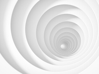 Abstract empty white tunnel perspective, 3 d - obrazy, fototapety, plakaty