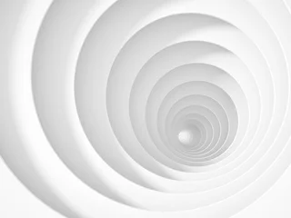 Tischdecke Abstract empty white tunnel perspective, 3 d © evannovostro