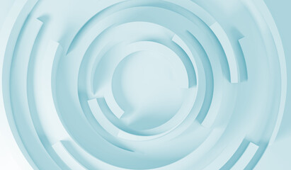 Abstract light blue background with concentric rings sectors