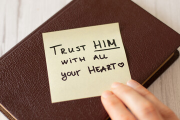 Trust and faith in the love of God and Jesus Christ. The message of hope. Verses from Scriptures...