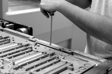 Printing processes industry. Black and white