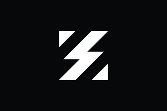 ZS logo letter design on luxury background. SZ logo monogram initials letter concept. ZS icon logo design. SZ elegant and Professional letter icon design on black background. Z S SZ ZS