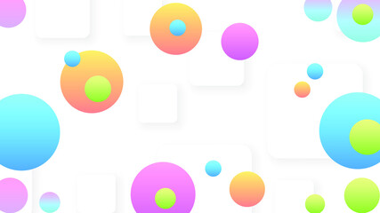 Abstract Colorful Gradient Background With Color Geometric Figures Different Shapes And White Line Vector Design Style