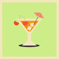 cocktail party invitation retro style