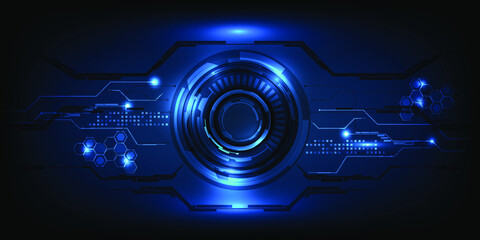 Naklejka premium Digital visualization of gate monitoring hi tech blue technology background.Futuristic concepts.Vector illustrations.