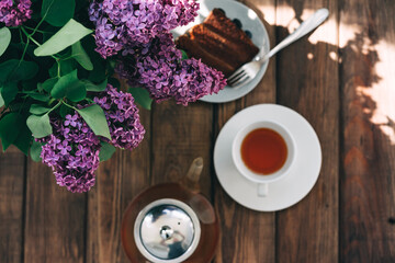 cup of coffee with flowers