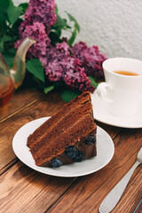 cup of tea and cookies on a plate