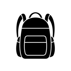 Backpack icon. Black silhouette. Back view. Vector simple flat graphic illustration. The isolated object on a white background. Isolate.