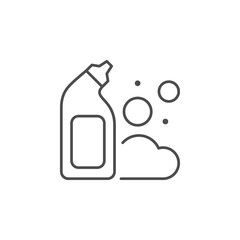 Cleaning agent line outline icon isolated on white
