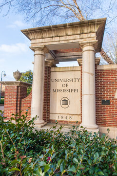 Entrance To The University Of Mississippi In Oxford, MS