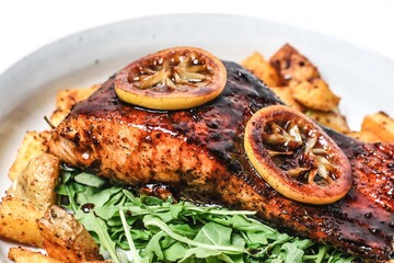 Salmon with Honey Lemon Glaze