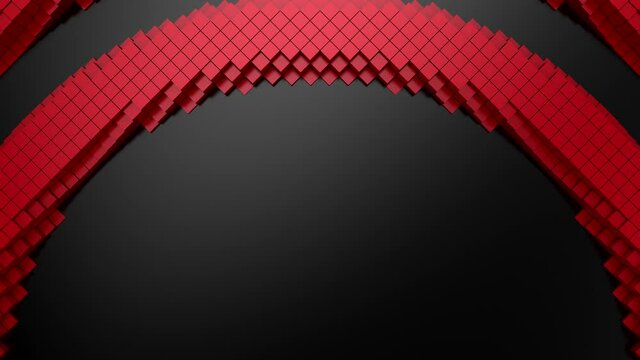 Rhombuses Form A Wave. Abstract motion, 3d rendering, 4k resolution
