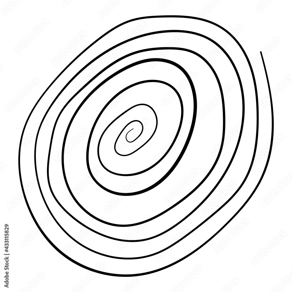 Poster hand drawn spiral. big and simple spiral shape in vector.