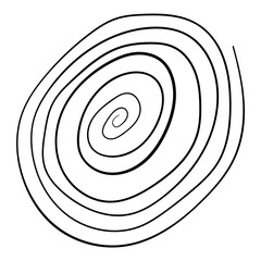 Hand drawn spiral. Big and simple spiral shape in vector.