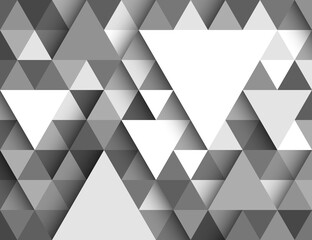 Obraz premium Gradient triangle shape, white, gray, light and shadow. Abstract background pattern. Texture design for publications, cover, poster, leaflet, flyer, brochure, banner, wall. Vector illustration.