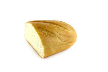 half of a white fresh crusty bread