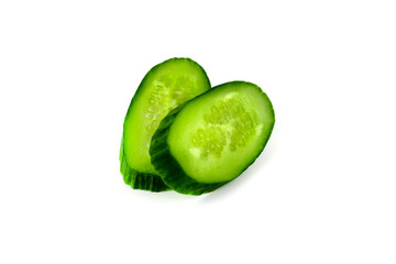 two slices of juicy cucumber