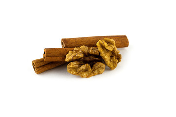 walnuts and cinnamon sticks