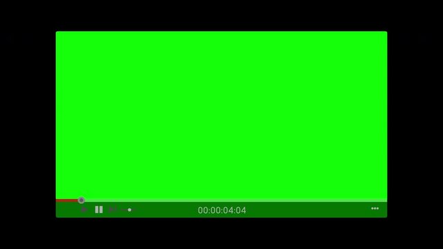 One Minute Video Player with Timer and Play Button Animation on Green Screen