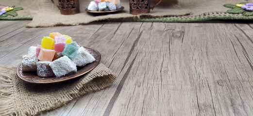 Traditional delight turkish sweet candy Ramadan ( ramazan ) food