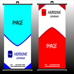 roll up brochure flyer banner design vertical template vector, abstract geometric background, modern x-banner and flag-banner,rectangle size.
