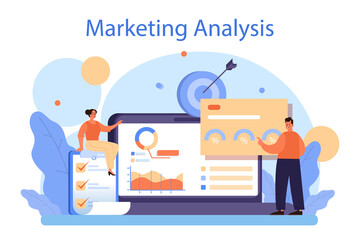 Marketing analysis concept. Market research and data processing