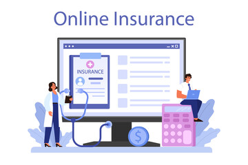 Health insurance online service or platform. Idea of security