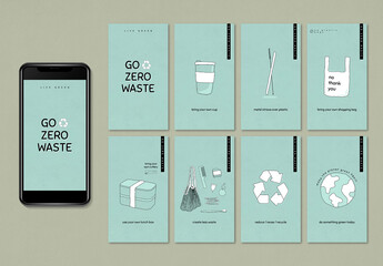 Zero Waste Social Media Story Layout Set