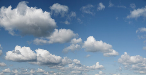 Panorama of blue sky with clouds
