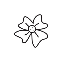 Fototapeta na wymiar Flower cute simple vector icon hand drawing